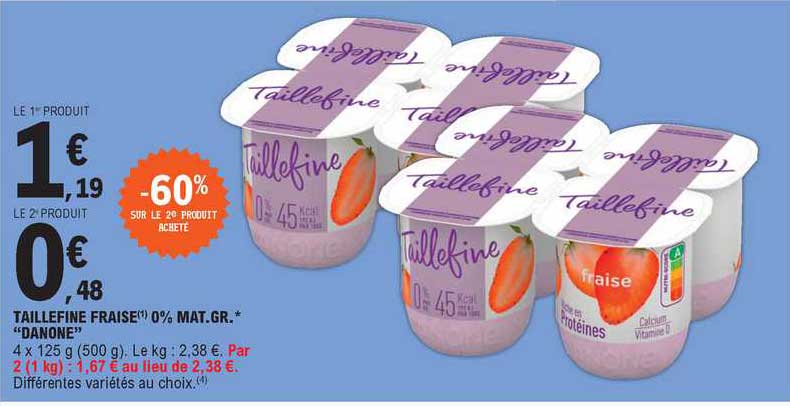 taillefine fraise 0% mat. gr. "danone"