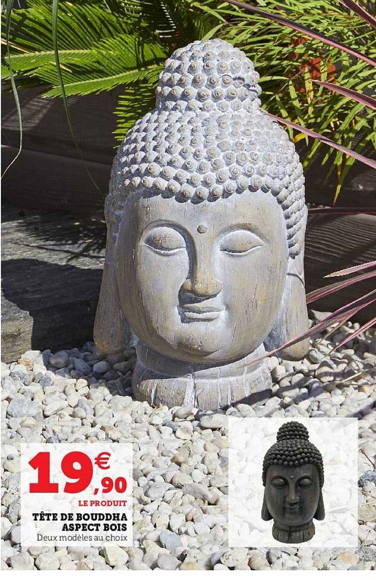 tête de bouddha aspect bois