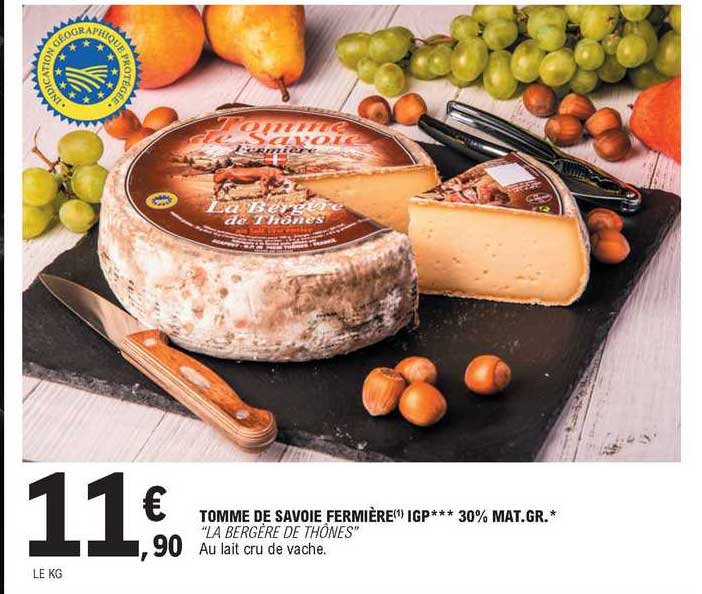 tomme de savoie fermière igp*** 30% mat. gr. "la bergère de thônes"