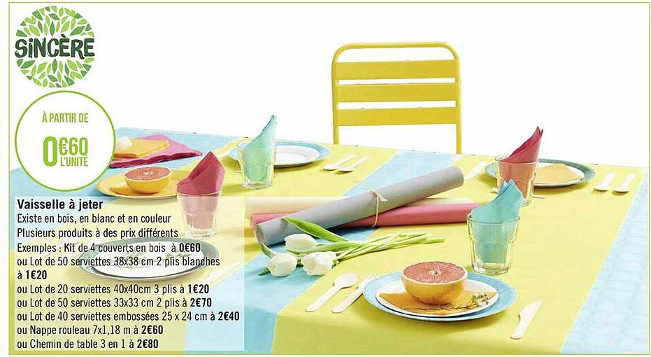 vaisselle à jeter sincère