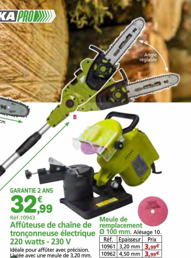 affûteuse de chaîne de tronçonneuse électrique 220 watts - 230 v