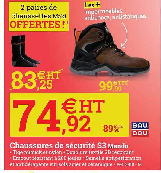 chaussures de sécurité s3 mando