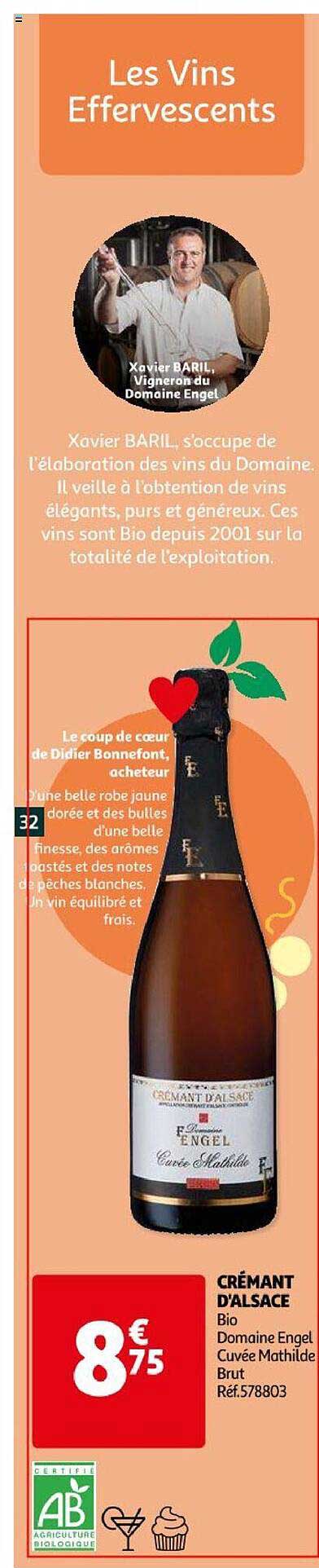 crémant d'alsace bio domaine engel cuvée mathilde brut