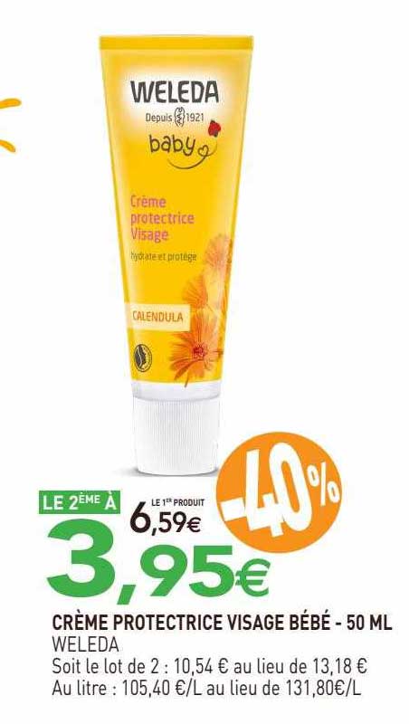 crème protectrice visage bébé weleda - 50ml