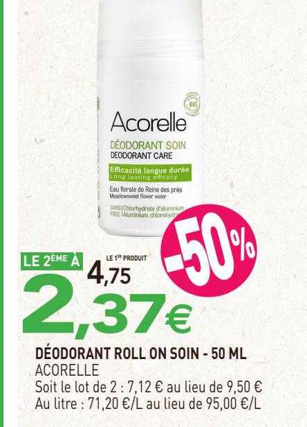 déodorant roll on soin acorelle - 50ml