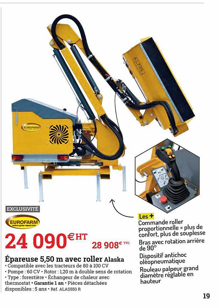 épareuse 5,50 M Avec Roller Alaska Eurofarm