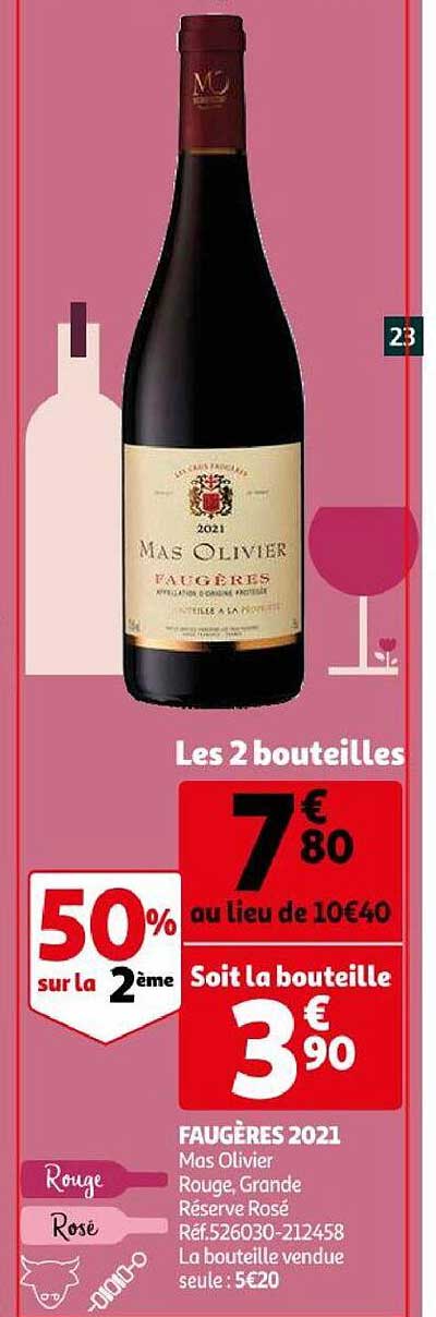 faugères 2021 mas olivier rouge, grande réserve rosé