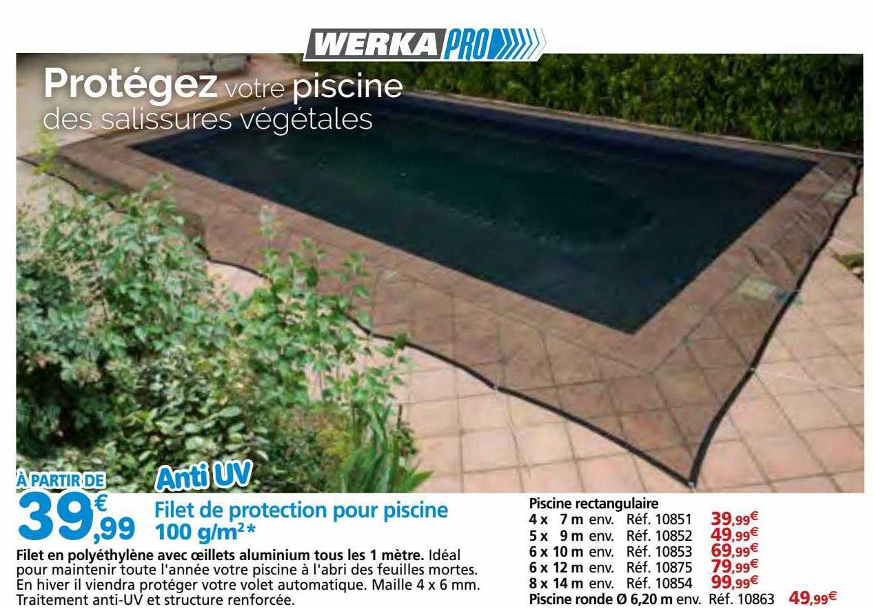 Filet De Protection Pour Piscine 100 G-m² Werka Pro
