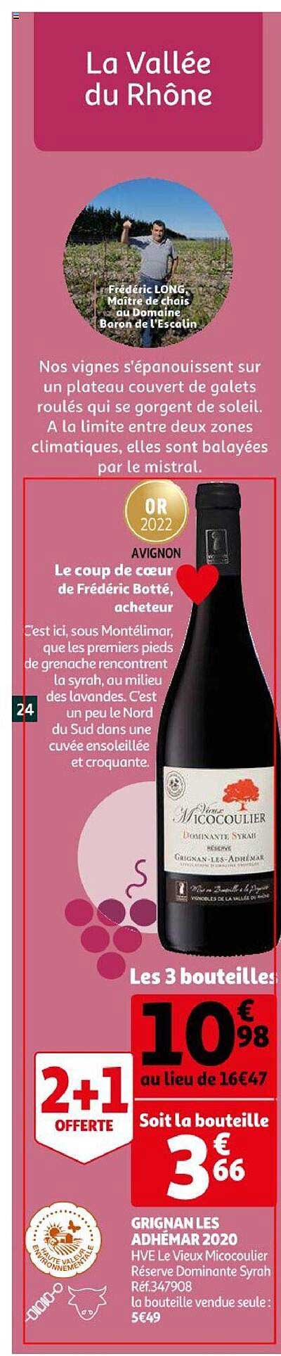 grignan les adhémar 2020 hve le vieux micocoulier réserve dominante syrah