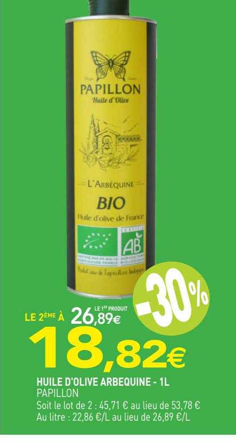 huile d'olive arbequine papillon - 1l