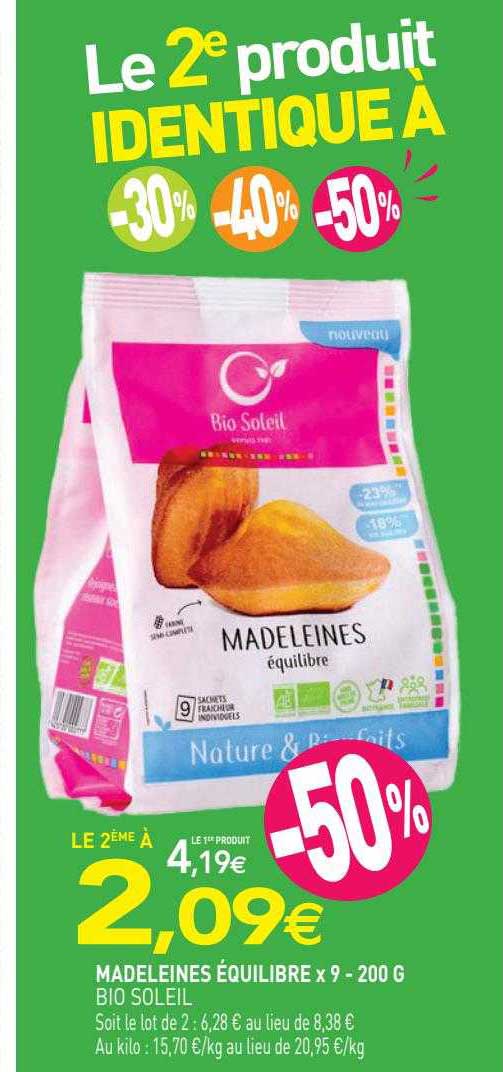 Madeleines équilibre X9 Bio Soleil - 200 G