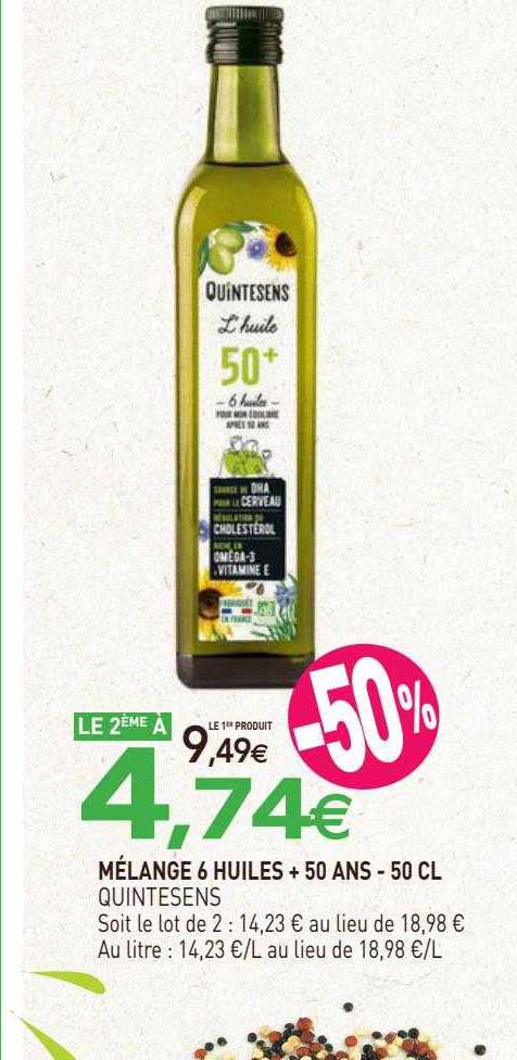 mélange 6 huiles + 50 ans quintesens - 50 cl