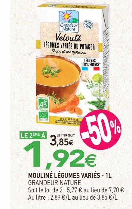 mouliné légumes variés grandeur nature - 1l