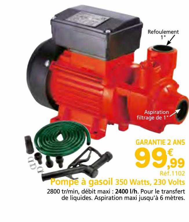 pompe à gasoil 350 watts, 230 volts