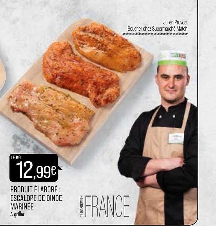 produit élaboré : escalope de dinde marinée