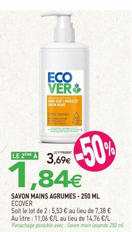 savon mains agrumes ecover - 250ml