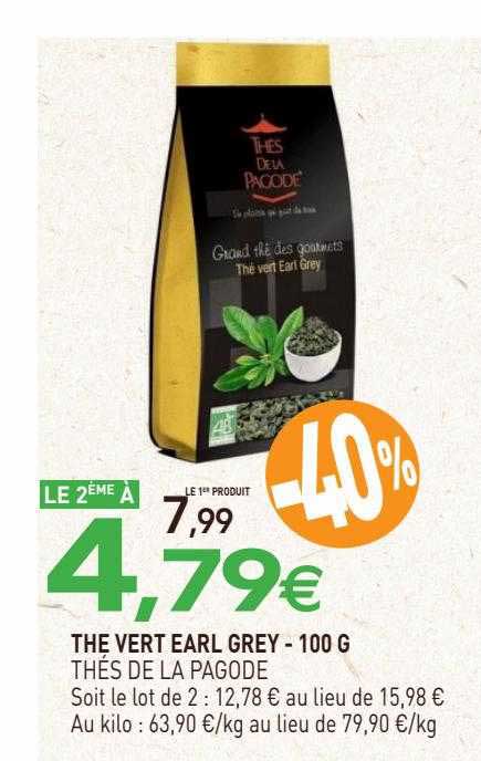 thé vert earl grey thés de la pagode - 100 g