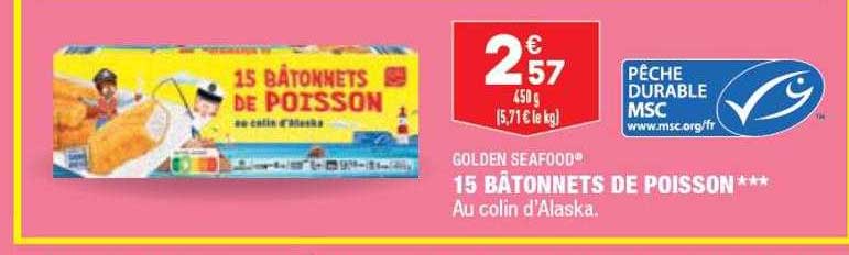 15 Bâtonnets De Poisson Golden Seafood
