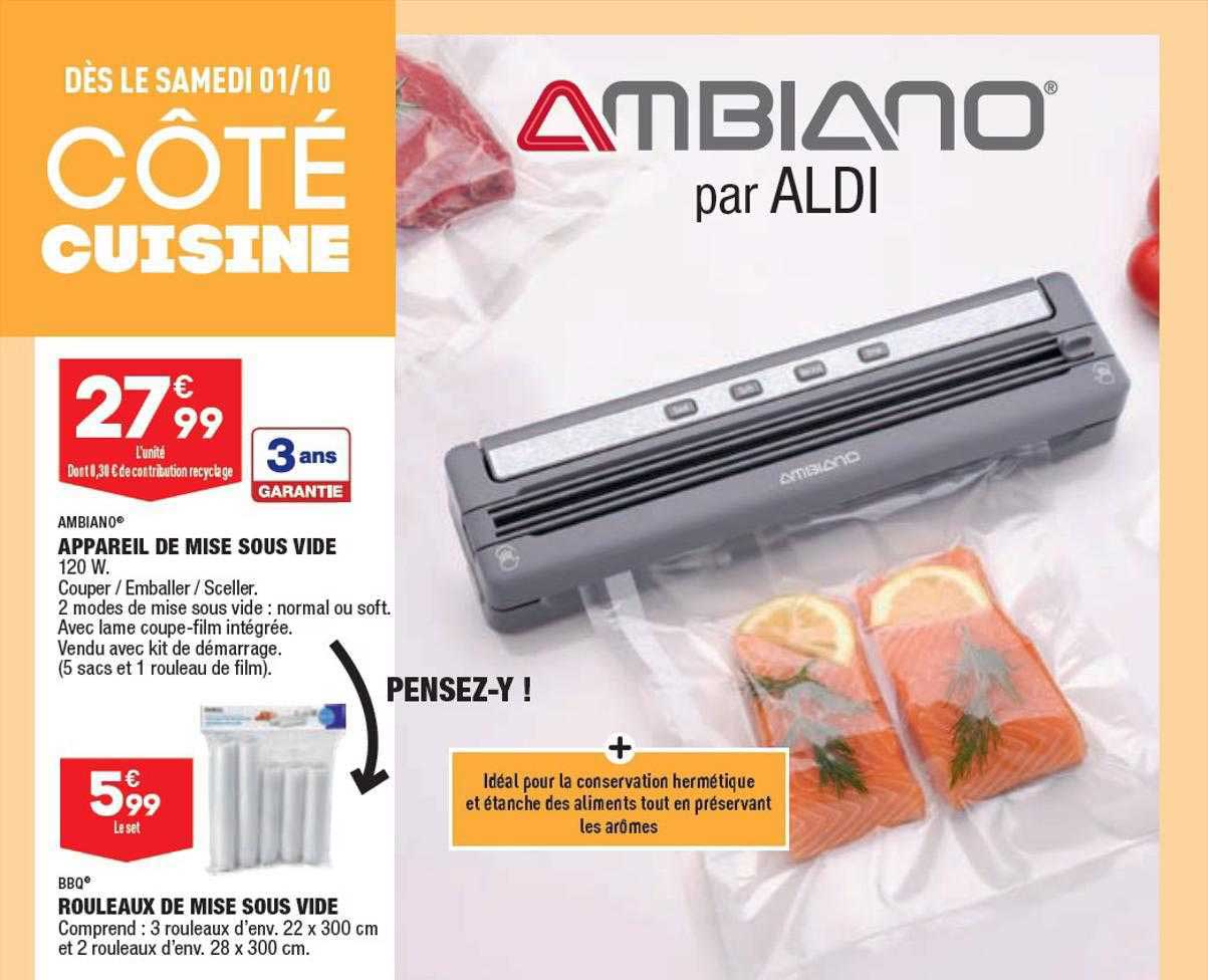 appareil de mise sous vide ambiano, rouleaux de mise sous vide bbq