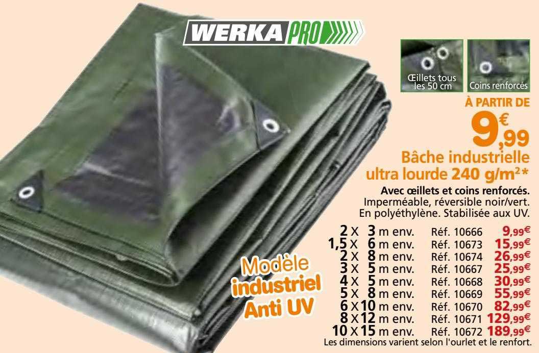 bâche industrielle ultra lourde 240 g-m² werka pro