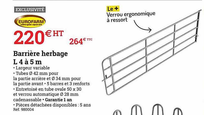 barrière herbage l 4 à 5 m eurofarm