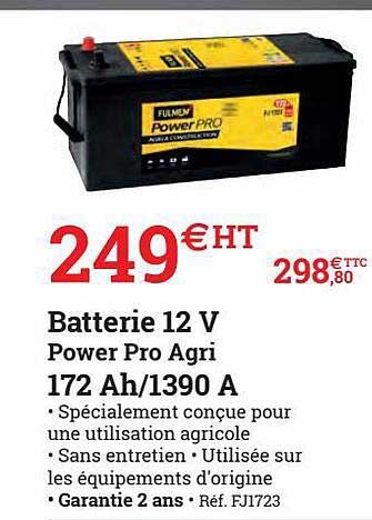 batterie 12v power pro agri 172 ah-1390 a