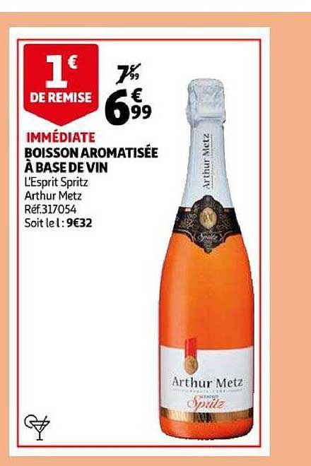 boisson aromatisée à base de vin l'esprit spritz arthur metz
