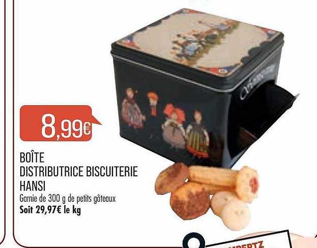 boîte distributrice biscuiterie hansi