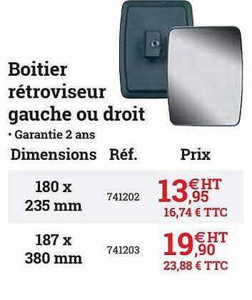 boîtier rétroviseur gauche ou droit