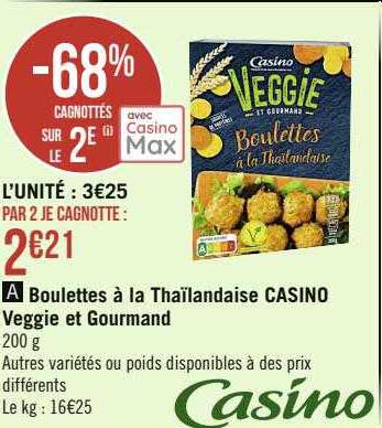 Boulettes à La Thaïlandaise Casino Veggie Et Gourmand