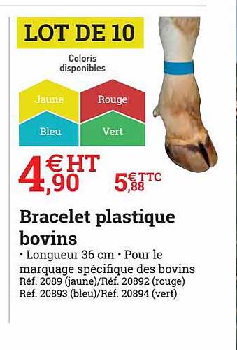 bracelet plastique bovins