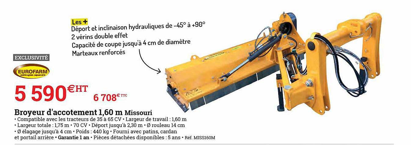 broyeur d'accotement 1,60 m missouri eurofarm