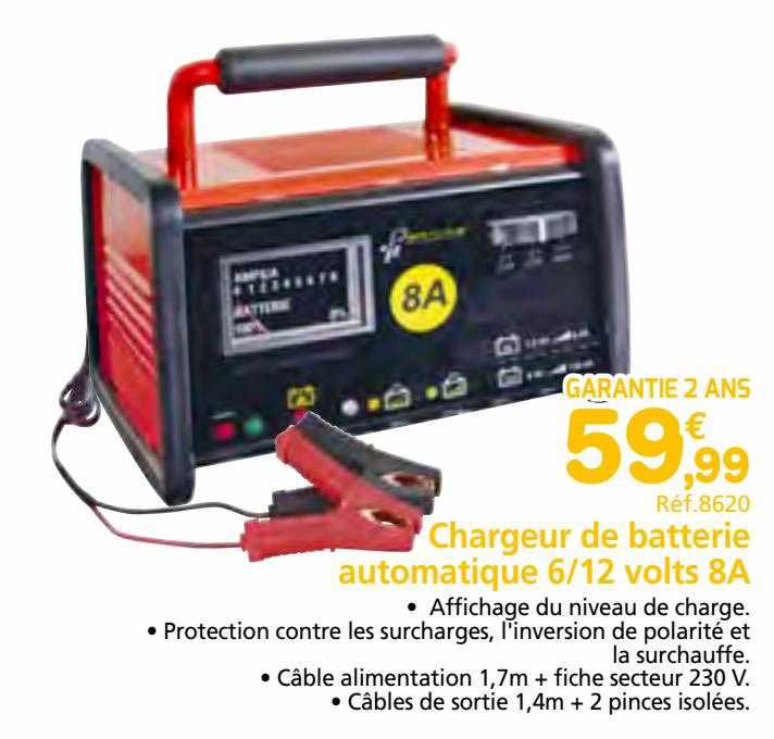 chargeur de batterie automatique 6-12 volts 8a