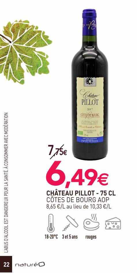 château pillot côtes de bourg aop - 75 cl