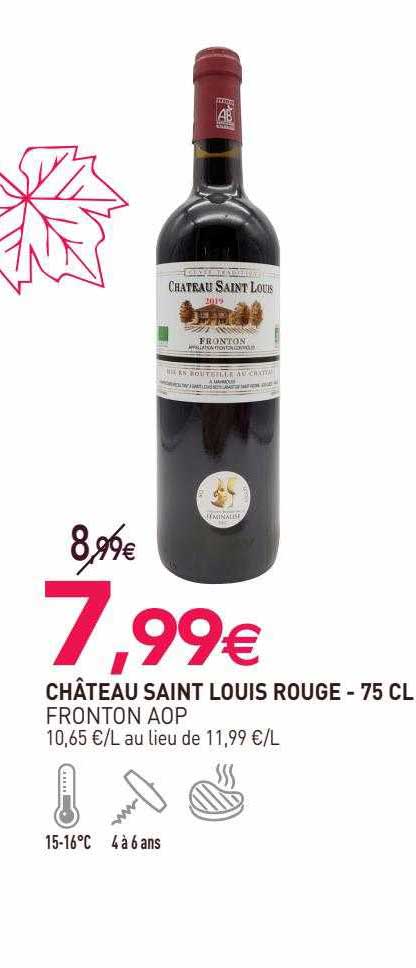 château saint louis rouge fronton aop - 75 cl
