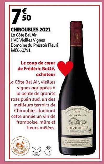 chiroubles 2021 la côte bel air hve vieilles vignes domaine du pressoir fleuri