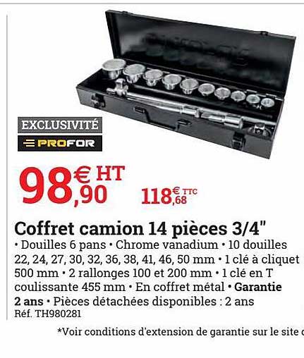 coffret camion 14 pièces 3-4" profor