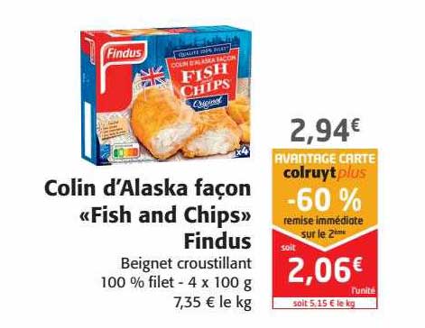 colin d'alaska façon «fish and chips» findus