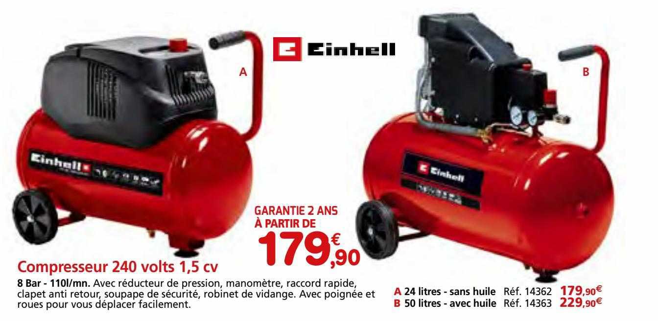 compresseur 240 volts 1,5 cv einhell