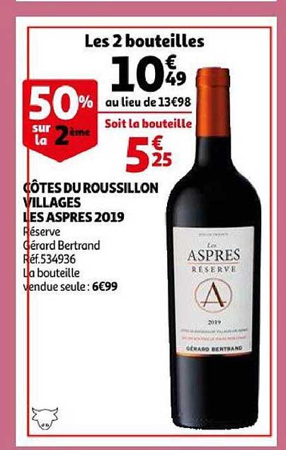 côtes du roussillon villages les aspres 2019 réserve gérard bertrand