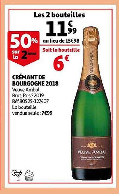 crémant de bourgogne 2018 veuve ambal brut, rosé 2019