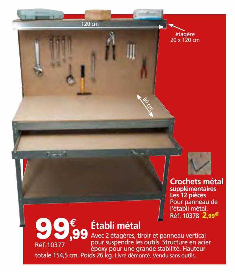 crochets métal supplémentaires