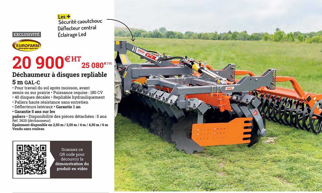 déchaumeur à disques repliable 5 m gal-c eurofarm