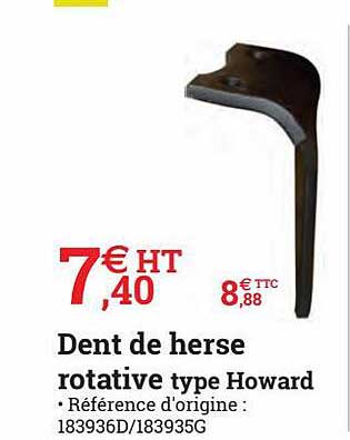 dent de herse rotative type howard
