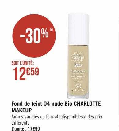 fond de teint 04 nude bio charlotte makeup