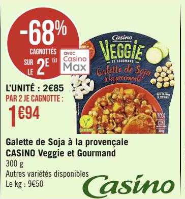 Galette De Soja à La Provençale Casino Veggie Et Gourmand