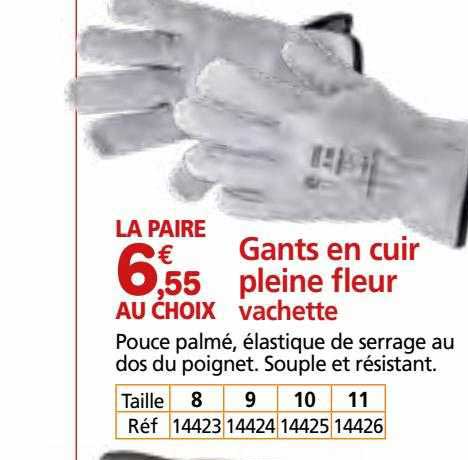 gants en cuir pleine fleur vachette