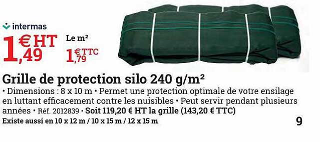 grille de protection silo 240 g-m²