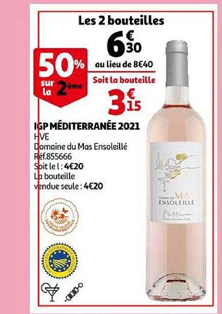 igp méditerranée 2021 hve domaine du mas ensoleillé