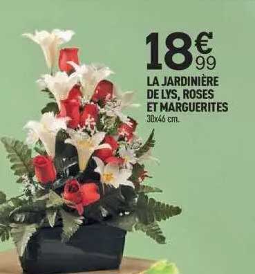 La Jardinière De Lys, Roses Et Marguerites